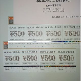 クリエイトレストランツホールディングス株主優待(レストラン/食事券)