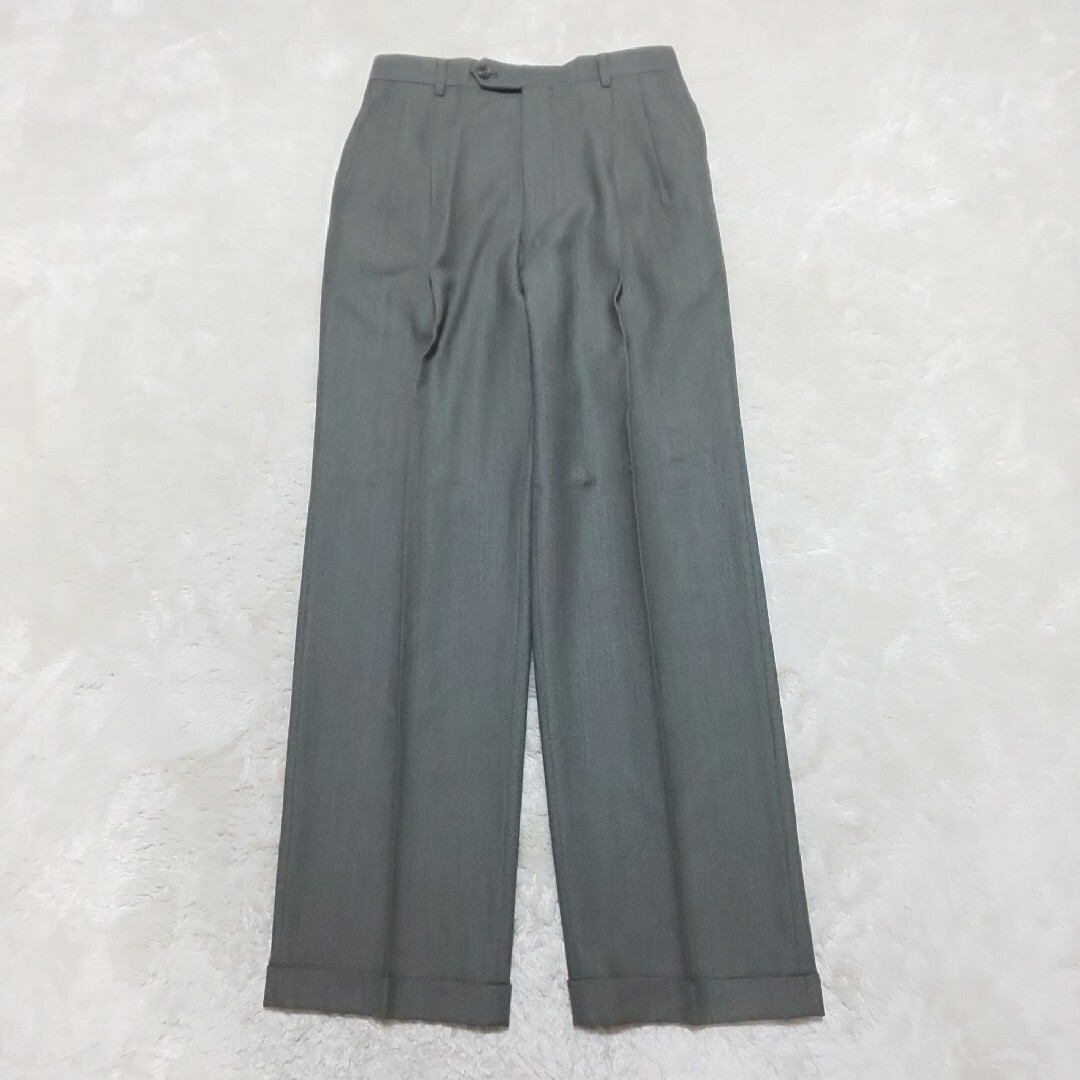 【あすつく】 極美品】Christian グレー 6ボタンダブルセットアップスーツ Dior スーツ