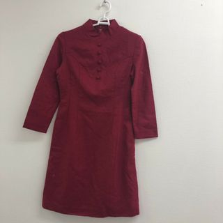 【MANIENE】マニエール　ワンピース　ピンク系　無地　長袖　レディース　ノーカラー(その他)