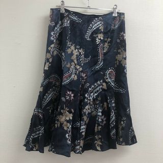 【DUAL VIEW】デュアルヴュー　青系　４２　スカート　総柄　ボトムス　カジュアル　　美品(その他)