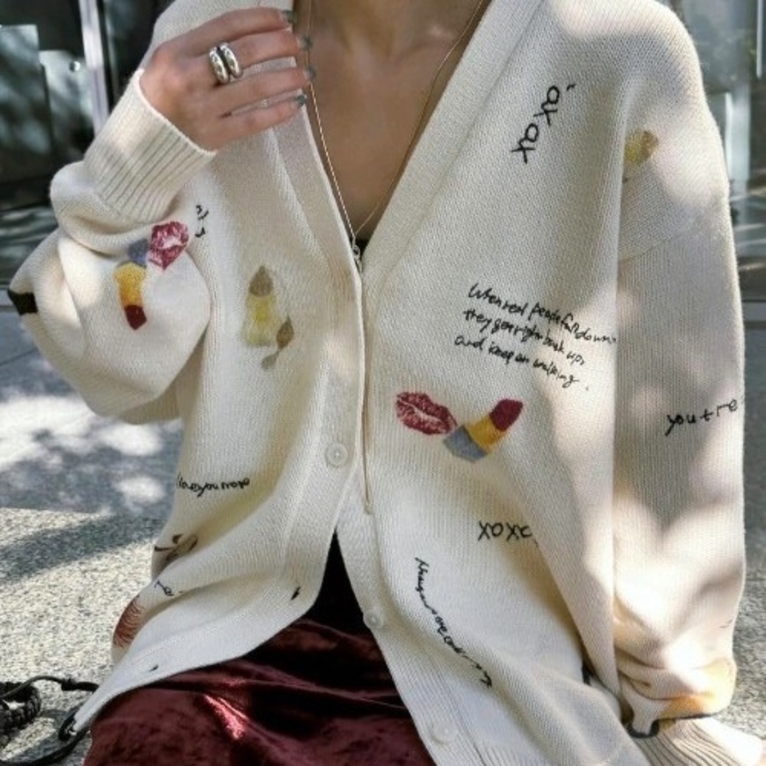 Ameri☆ LITTLE FUNNY FACE KNIT CARDIGAN Ameri☆ LITTLE FUNNY FACE KNIT CARDIGAN