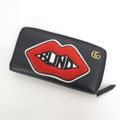 【GUCCI】グッチ ラウンドファスナー長財布 GGマーモント エンブロイダリーワッペン ブラック レザー 474584 /br4973ar