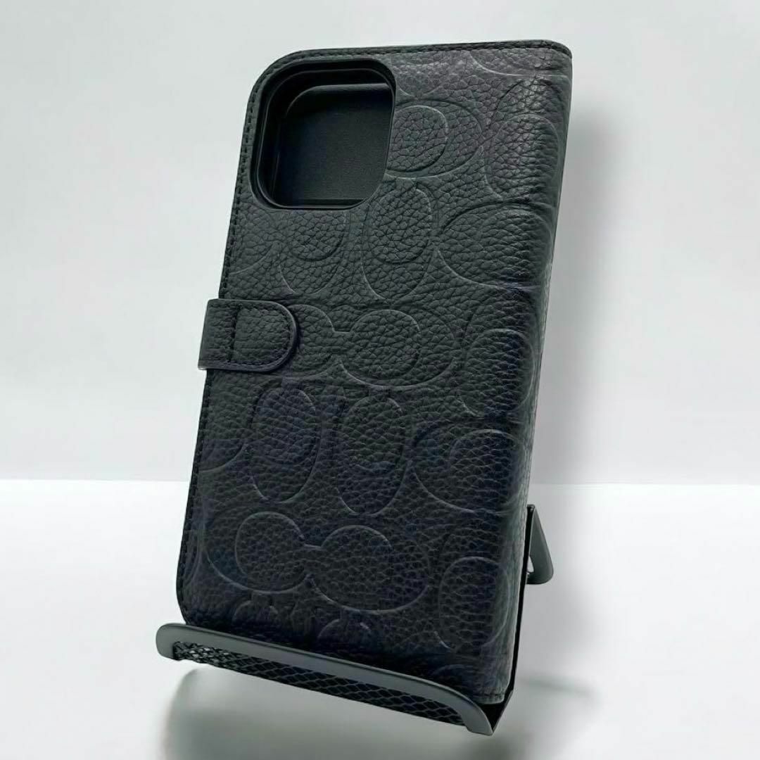 コーチ iPhoneケース シグネチャー ブラック エンボス レザー コーチ iPhoneケース シグネチャー ブラック エンボス レザー