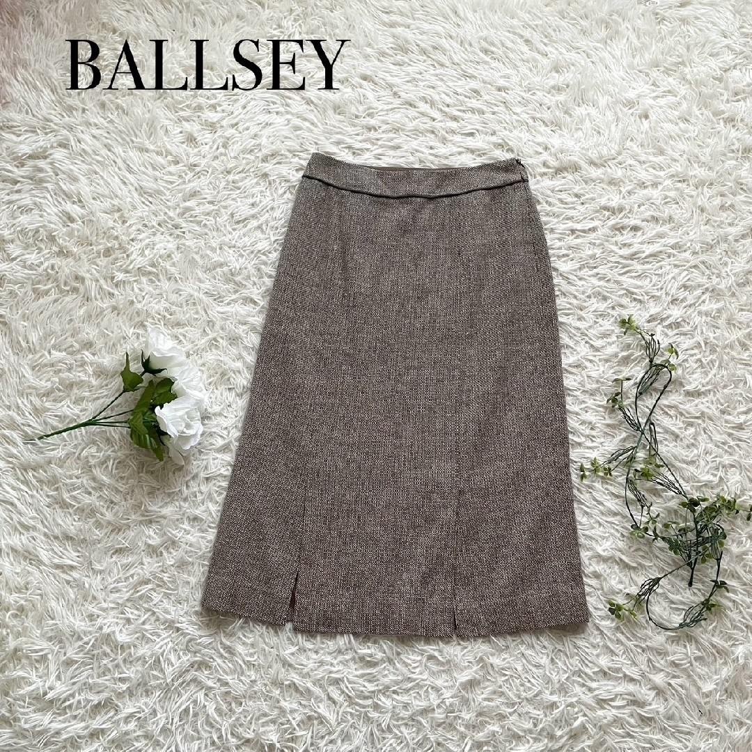 Ballsey - 【美品】BALLSEY　ボールジィ　スカート　シルク　　ウール　ツイード　36