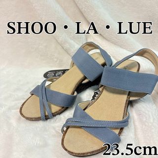 累計31万突破✨️SHOO LA LUE ブルー サンダル 23.5cm(ハイヒール/パンプス)