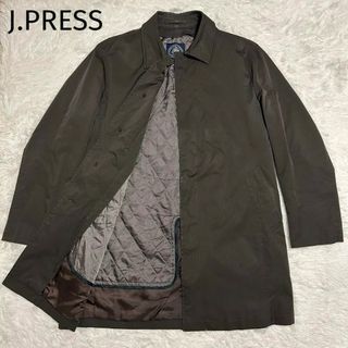 ジェイプレス(J.PRESS)のJ.PRESS ステンカラーコート　ライナー付き　LLサイズ　ストライプ(ステンカラーコート)