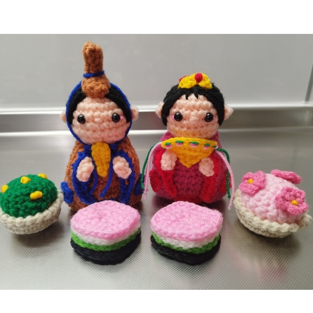 ☆かぐや☆お雛様♪雛祭り＊あみぐるみ＊ハンドメイド＊1 ハンドメイドのぬいぐるみ/人形(あみぐるみ)の商品写真