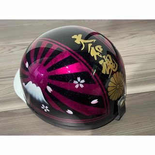 ピンクラメ 富士日章 コルク半 ヘルメット(ヘルメット/シールド)