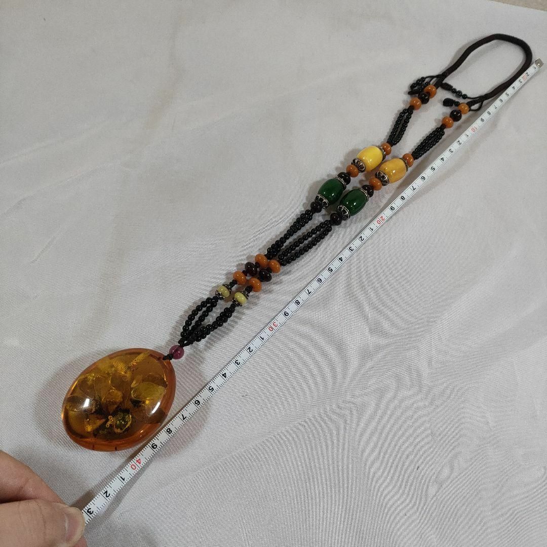 ひ485 超美品 コハク 天然石 特大 琥珀 虫入り ネックレス ひ485 超美品 コハク 天然石 特大 琥珀 虫入り ネックレス