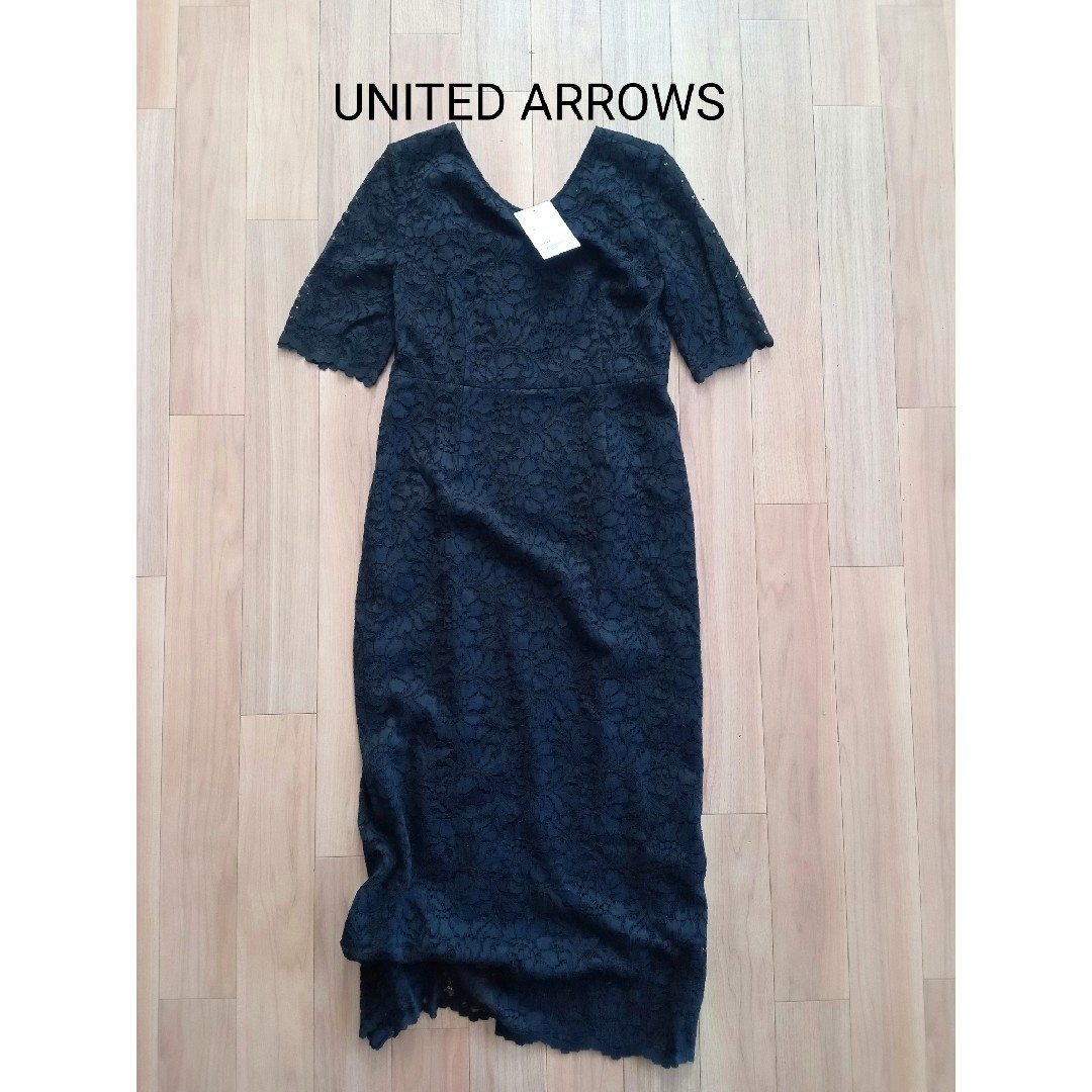 UNITED ARROWS(ユナイテッドアローズ)の新品タグ付き定価36000円UNITEDARROWS レース タイト ワンピース レディースのワンピース(ひざ丈ワンピース)の商品写真