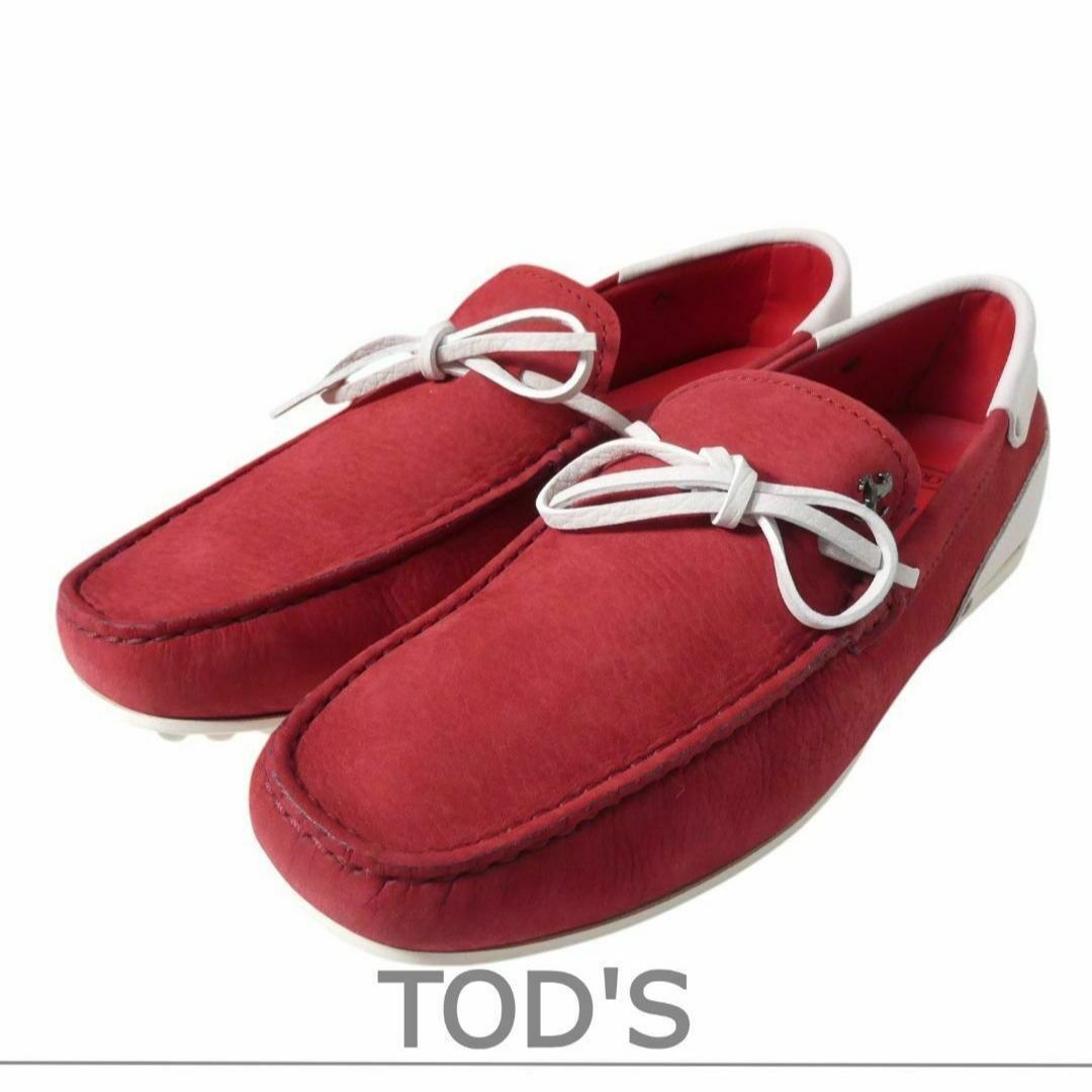 未使用 TOD'S FERRARI コラボ スエード ドライビングシューズ 未使用 TOD'S FERRARI コラボ スエード ドライビングシューズ