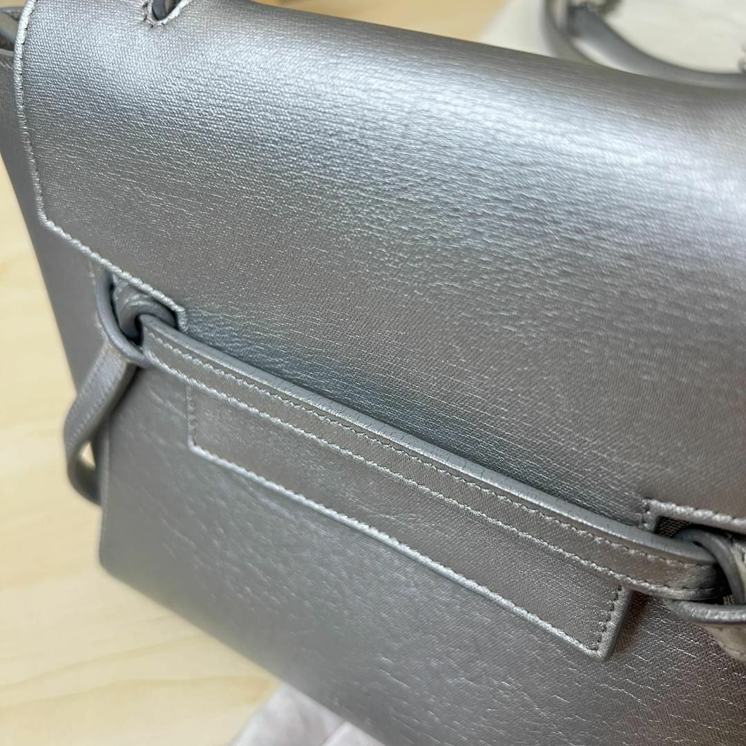 セリーヌ ナノベルトバッグ シルバー 2WAY ハンドバッグ