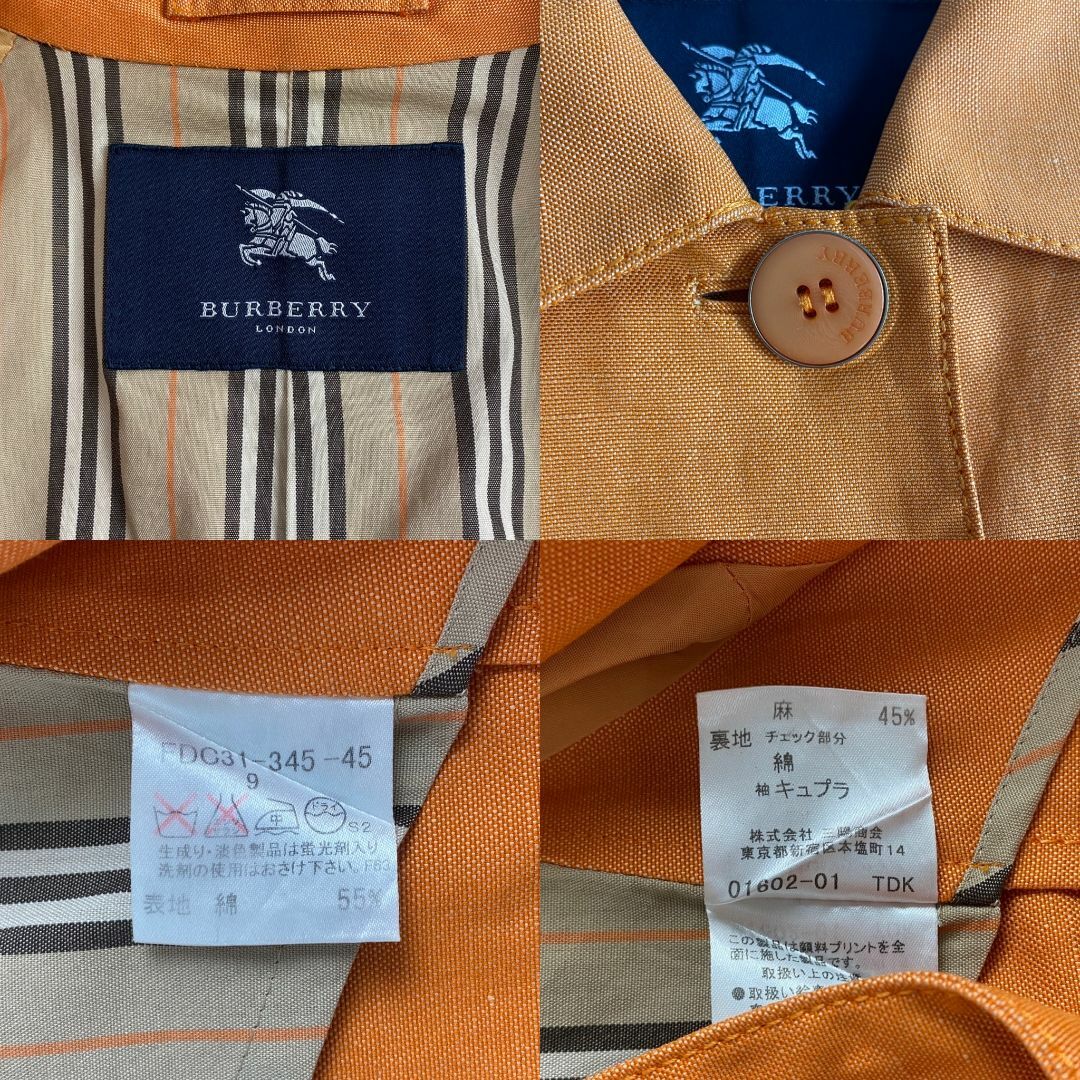 BURBERRY - 美品 バーバリーロンドン スプリングコート リネン混 BURBERRY - 美品 バーバリーロンドン スプリングコート リネン混