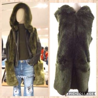 ザラ(ZARA)の美品♪ZARAフェイクファーロングジレ(ベスト/ジレ)