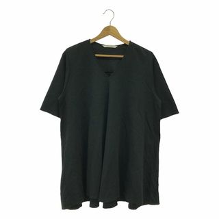 【美品】  PLAIN PEOPLE / プレインピープル | コットン Vネック フレア チュニック Tシャツ | 9 | ブラック | レディース(チュニック)