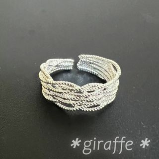 A874 匿名配送 指輪 レディース シルバー リング 交差 多重 フリーサイズ(リング(指輪))