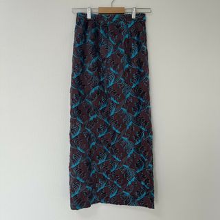 【KBF】ケービーエフ　スカート　ロング　ブラウン系　onesize　 総柄　ボトムス　カジュアル(その他)