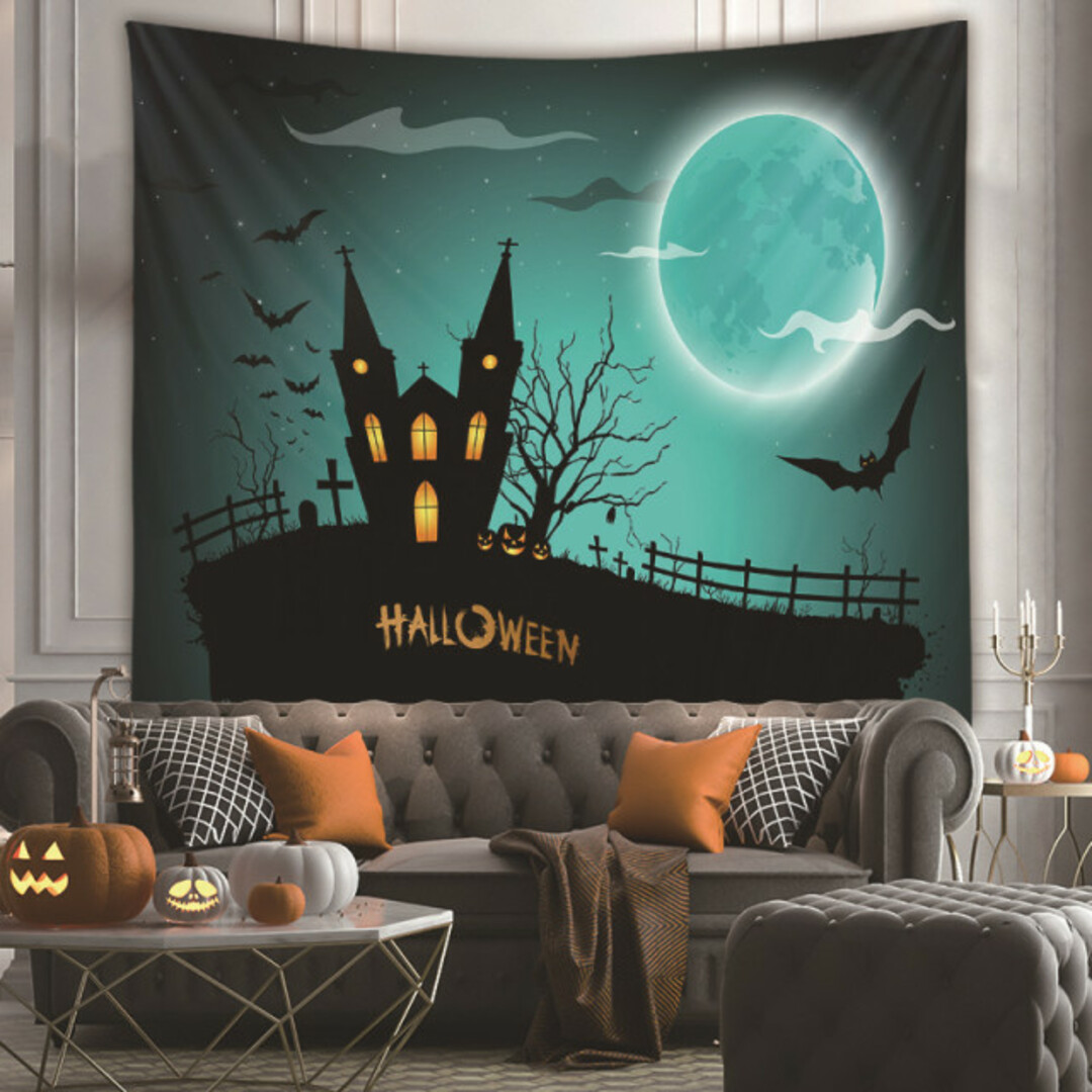 ハロウィン Halloween 100〜150cm タペストリー　インテリア インテリア/住まい/日用品のインテリア小物(その他)の商品写真