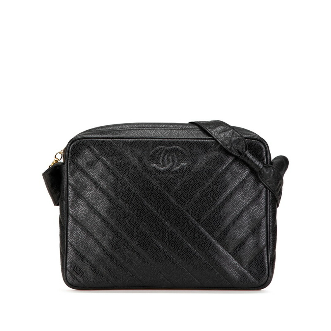 CHANEL - シャネル ココマーク バイアスステッチ 斜め掛け ショルダーバッグ キャビアスキン レディース CHANEL 【237-90832】