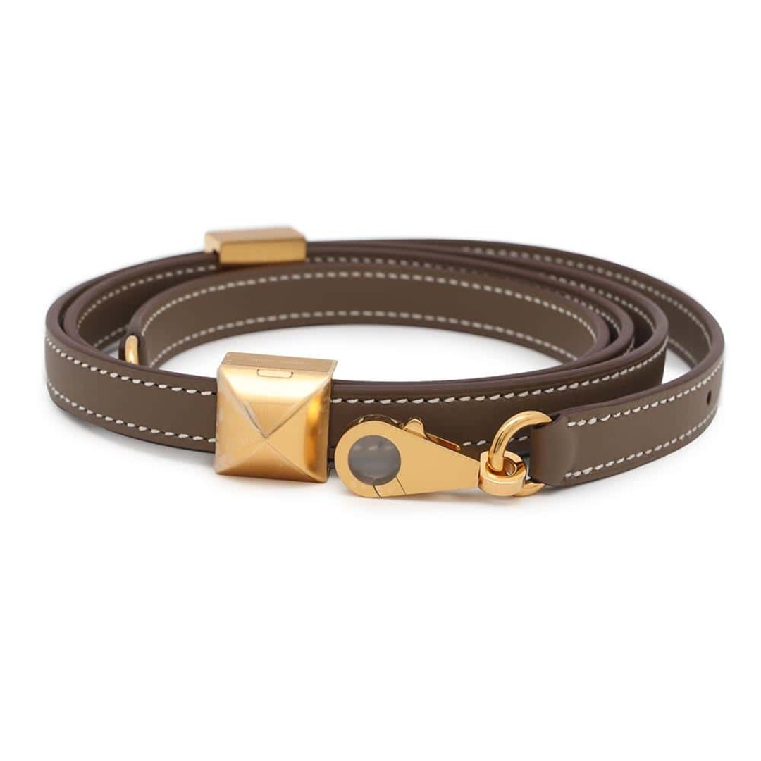 HERMES - エルメス ショルダーストラップ クルー メドール エトゥープ/ゴールド金具 スイフト W刻印 HERMES ストラップ