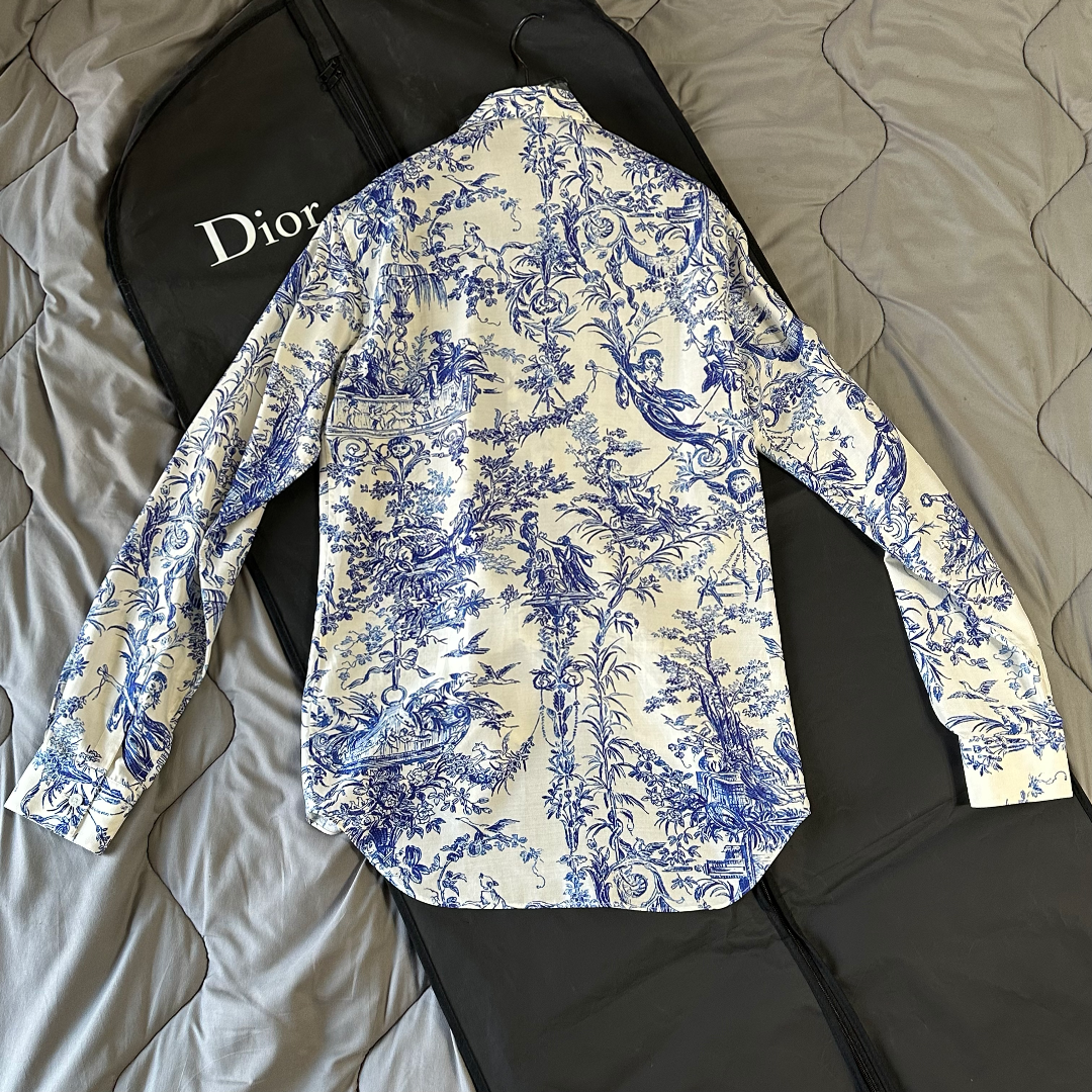 DIOR HOMME - DIOR 20SS 青トワルドジュイ シルクシャツの通販