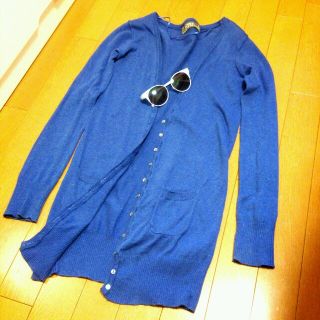 ザラ(ZARA)のロングカーディガン（blue）(カーディガン)