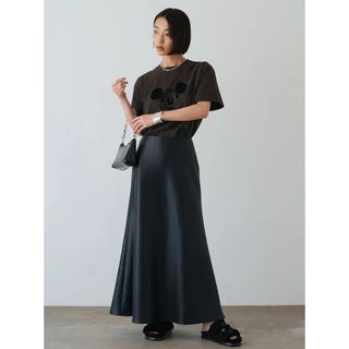 ラウンジドレス(Loungedress)のラウンジドレス Loungedress フェイクレザーフレアSK(ひざ丈スカート)