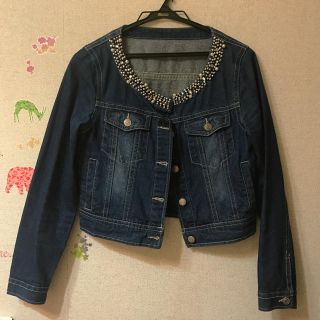 シマムラ(しまむら)の【。さん専用】デニムジャケット Mサイズ インディゴ ビジュー付き Gジャン(Gジャン/デニムジャケット)