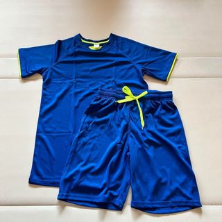 スポーツ ウェア トレーニング 運動 ブルー 半袖 短パン(ジャージ)