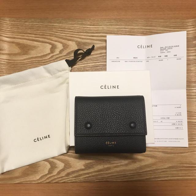 celine(セリーヌ)の正規品 新品未使用 セリーヌ 三つ折り財布 ミッドナイト ダークネイビー レディースのファッション小物(財布)の商品写真