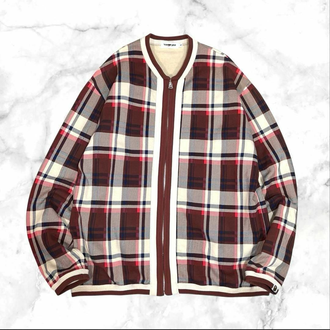美品】APE/エイプ ジップアップ スウェット ラブジェネ チェック 美品】APE/エイプ ジップアップ スウェット ラブジェネ チェック