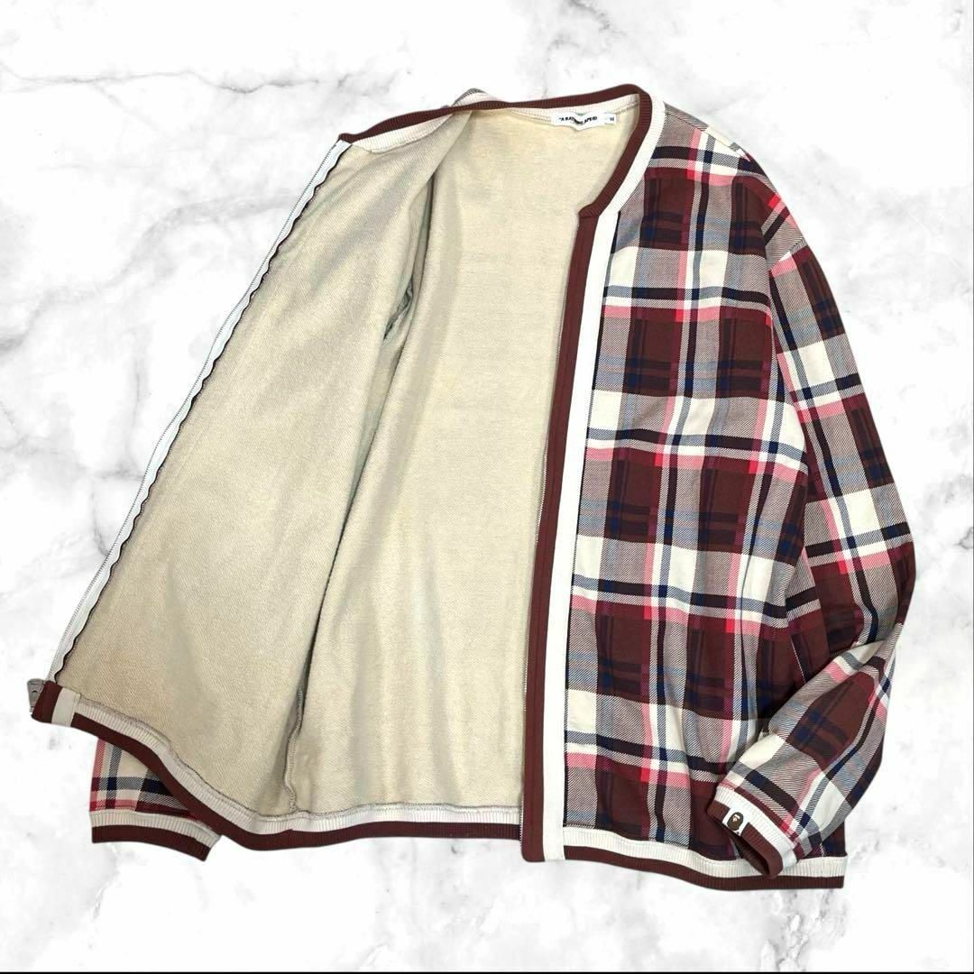 美品】APE/エイプ ジップアップ スウェット ラブジェネ チェック 美品】APE/エイプ ジップアップ スウェット ラブジェネ チェック