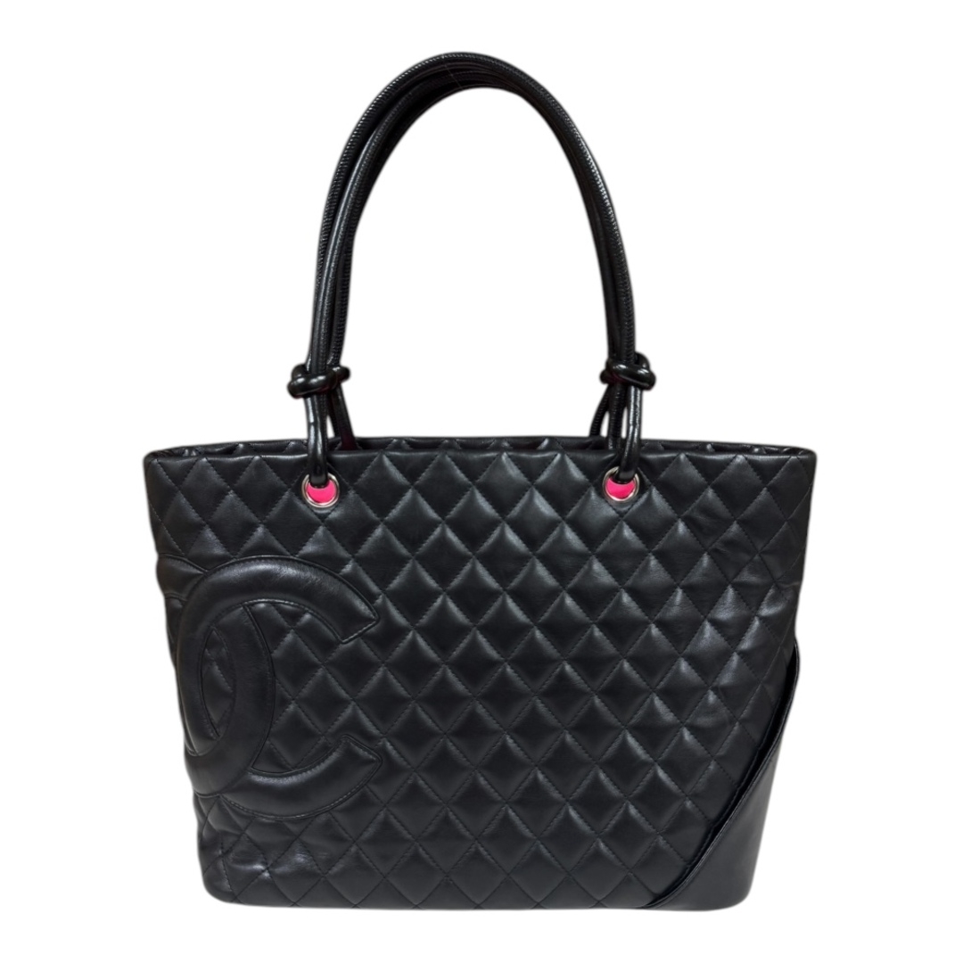 CHANEL - シャネル カンボン トートバッグ レザー A25169 ブラック レディース CHANEL  中古