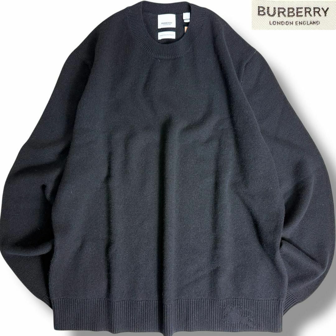 BURBERRY - J6095新品バーバリーリブホースマークカシミヤ100 BURBERRY - J6095新品バーバリーリブホースマークカシミヤ100