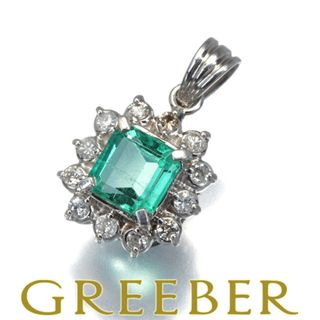 エメラルド 0.75ct ダイヤ ダイヤモンド 0.20ct クラシック ペンダントトップ Pt900 限界値下げ品(その他)