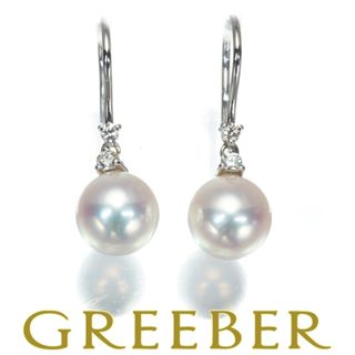 MIKIMOTO - ミキモト ピアス パール 真珠 7.3mm ダイヤ MIKIMOTO - ミキモト ピアス パール 真珠 7.3mm ダイヤ