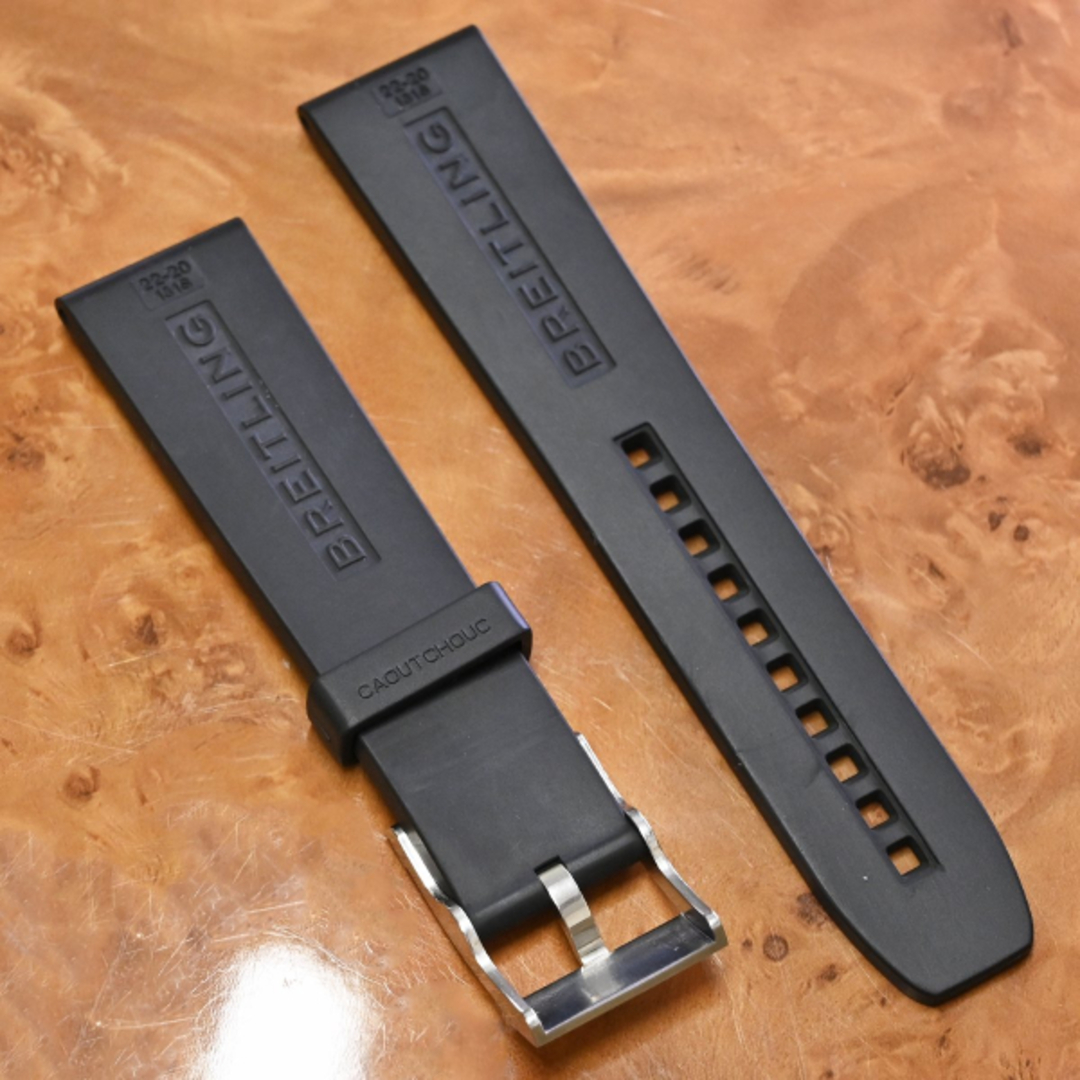 BREITLING ブライトリング 22mm 博学 クロコラバーベルト Dバックル BREITLING ブライトリング 22mm 博学 クロコラバーベルト Dバックル