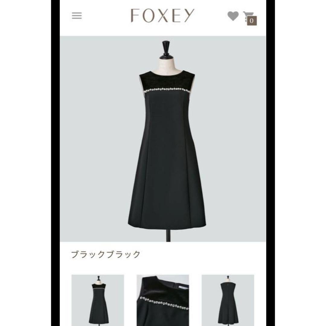 フォクシー PETITE PEARLワンピース 超美品40 ブラックブラック フォクシー PETITE PEARLワンピース 超美品40 ブラックブラック