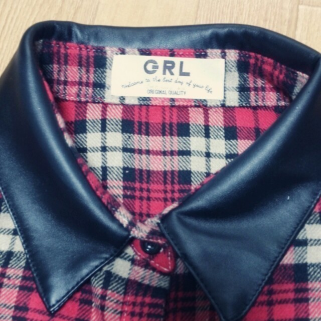 GRL(グレイル)の異素材チェックシャツ レディースのトップス(シャツ/ブラウス(長袖/七分))の商品写真