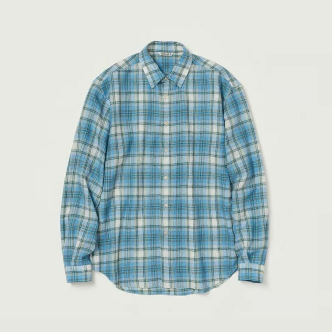 AURALEE - 24AW AURALEE AIRY WOOL CHECK SHIRT 3 タグ付の通販 AURALEE - 24AW AURALEE AIRY WOOL CHECK SHIRT 3 タグ付の通販