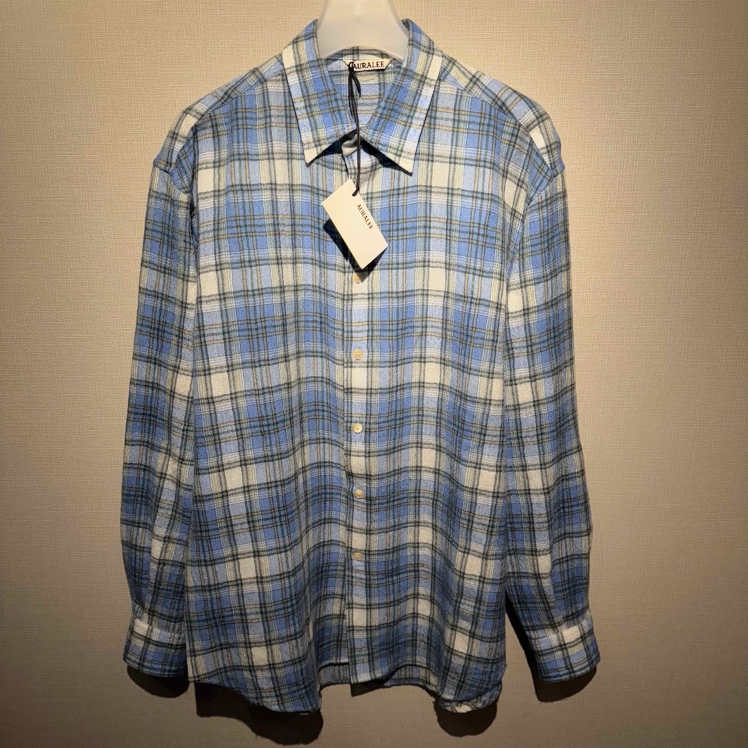 AURALEE - 24AW AURALEE AIRY WOOL CHECK SHIRT 3 タグ付の通販 AURALEE - 24AW AURALEE AIRY WOOL CHECK SHIRT 3 タグ付の通販