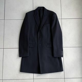 VERSACE - VERSACE ヴェルサーチ チェスターコート 48(L位) 紺 VERSACE - VERSACE ヴェルサーチ チェスターコート 48(L位) 紺