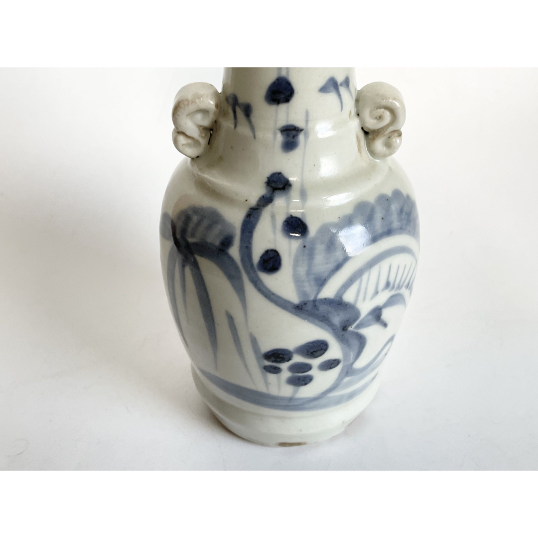 w148 古伊万里 染付 仏花器 一対 尊式花入 仏具 花入 w148 古伊万里 染付 仏花器 一対 尊式花入 仏具 花入