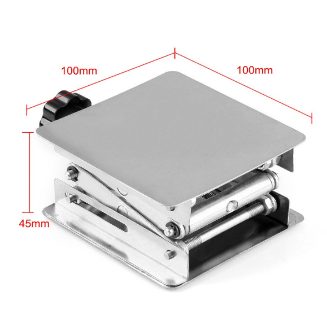 実験用器具ラボジャッキ ステンレスミニ昇降台100×100×150mm2点セット ハンドメイドのハンドメイド その他(その他)の商品写真