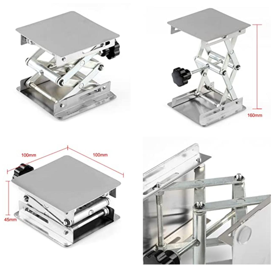 実験用器具ラボジャッキ ステンレスミニ昇降台100×100×150mm2点セット ハンドメイドのハンドメイド その他(その他)の商品写真