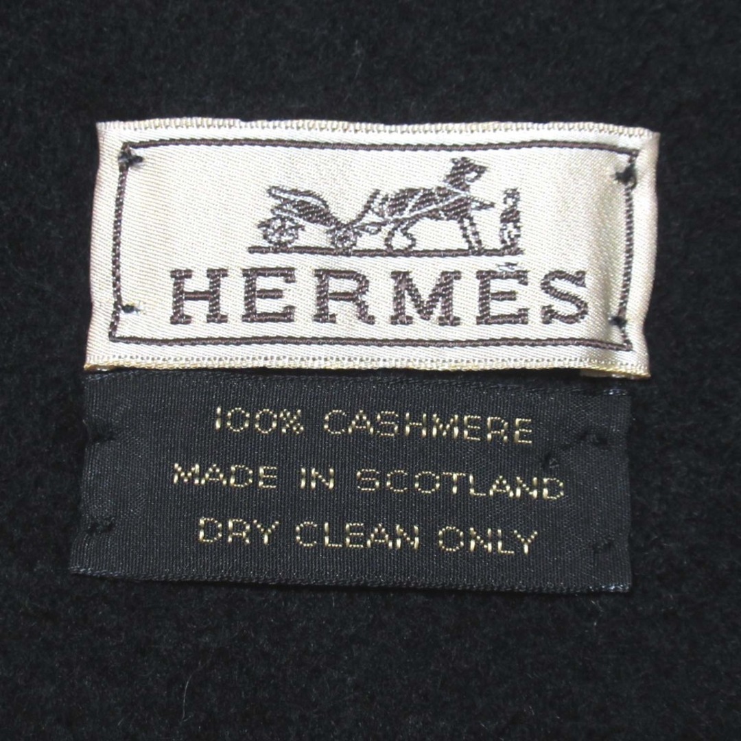 HERMES - 美品 HERMES エルメス ロゴ刺繍 カシミヤ100% フリンジ HERMES - 美品 HERMES エルメス ロゴ刺繍 カシミヤ100% フリンジ