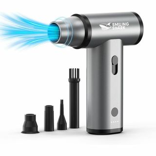 電動エアダスター 超強力噴射 無段階風量調整 吸引 グレー×ブラック(シングルベッド)