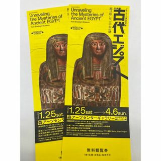 古代エジプト特別展　観覧券2枚(美術館/博物館)