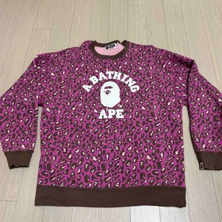 A BATHING APE - A BATHING APE スウェット ピンク ヒョウ柄の A BATHING APE - A BATHING APE スウェット ピンク ヒョウ柄の