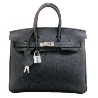 エルメス(HERMES)の　エルメス HERMES バーキン25 W刻印 ブラック・シルバー金具 トゴ レディース ハンドバッグ(ハンドバッグ)